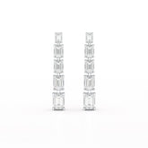 4.09 CT Emerald Cut Lab Diamond Dangle Earrings